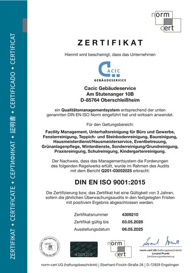 Zertifikat ISO 9001